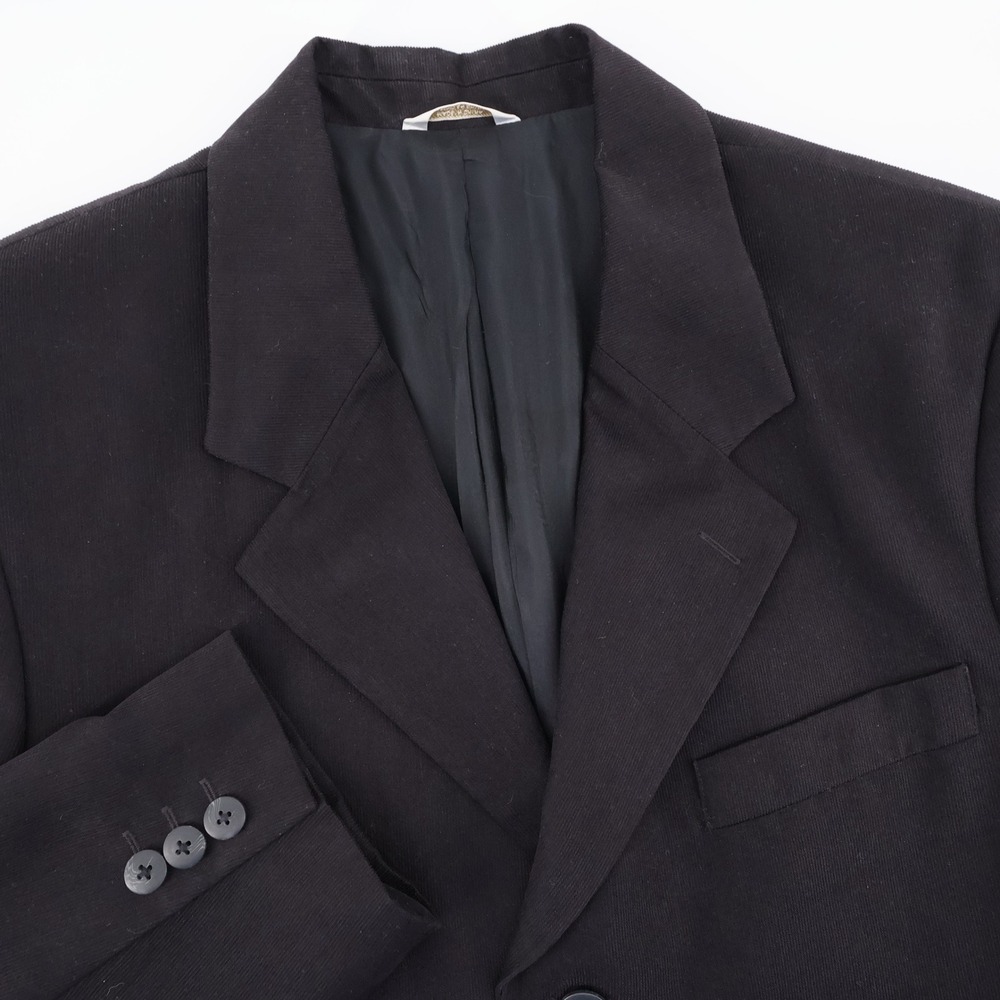 Perry Ellis 3-Button Corduroy Blazer Black Mens 40 Medium